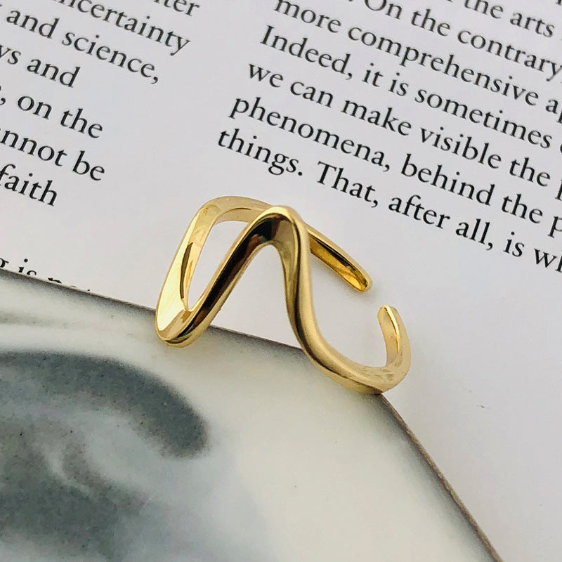 Wholesale Sterling Silver Adjustable Irregular Ecg Ring